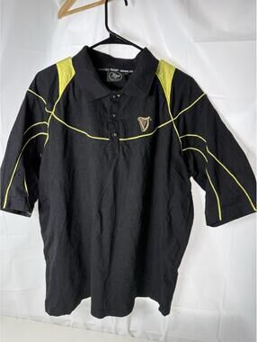 Vintage Guinness Mens 2XL Embroidered Harp Crest Rugby Polo Shirt